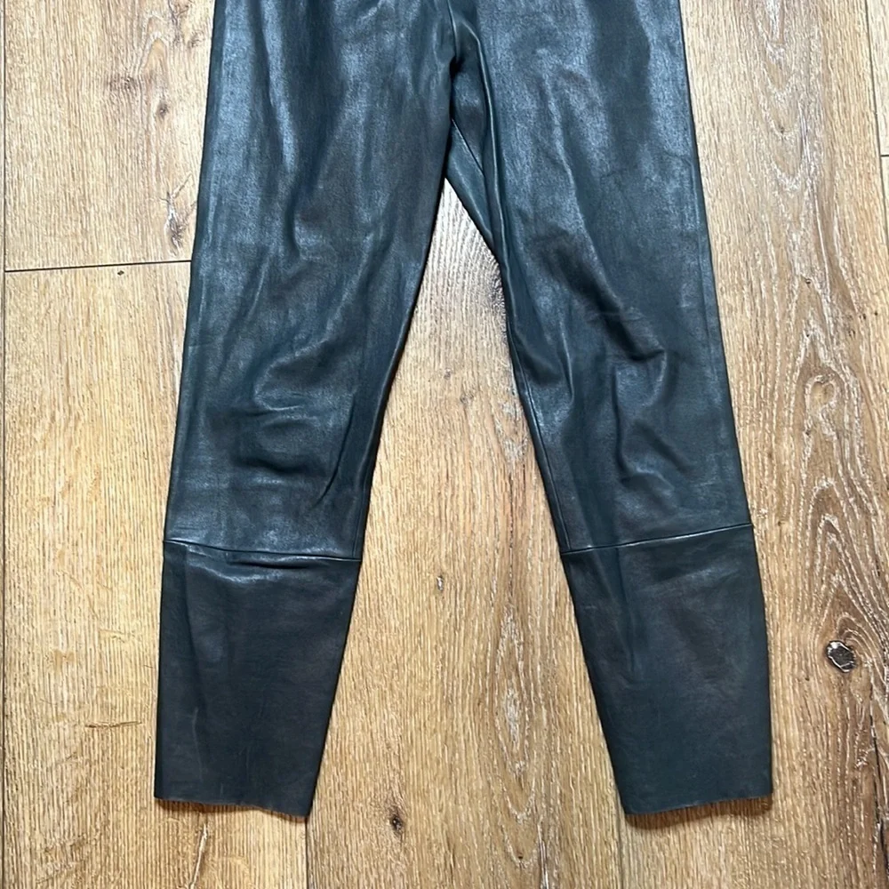 Sylvie Schimmel Gray Lamb Leather Leggings Size 38/6